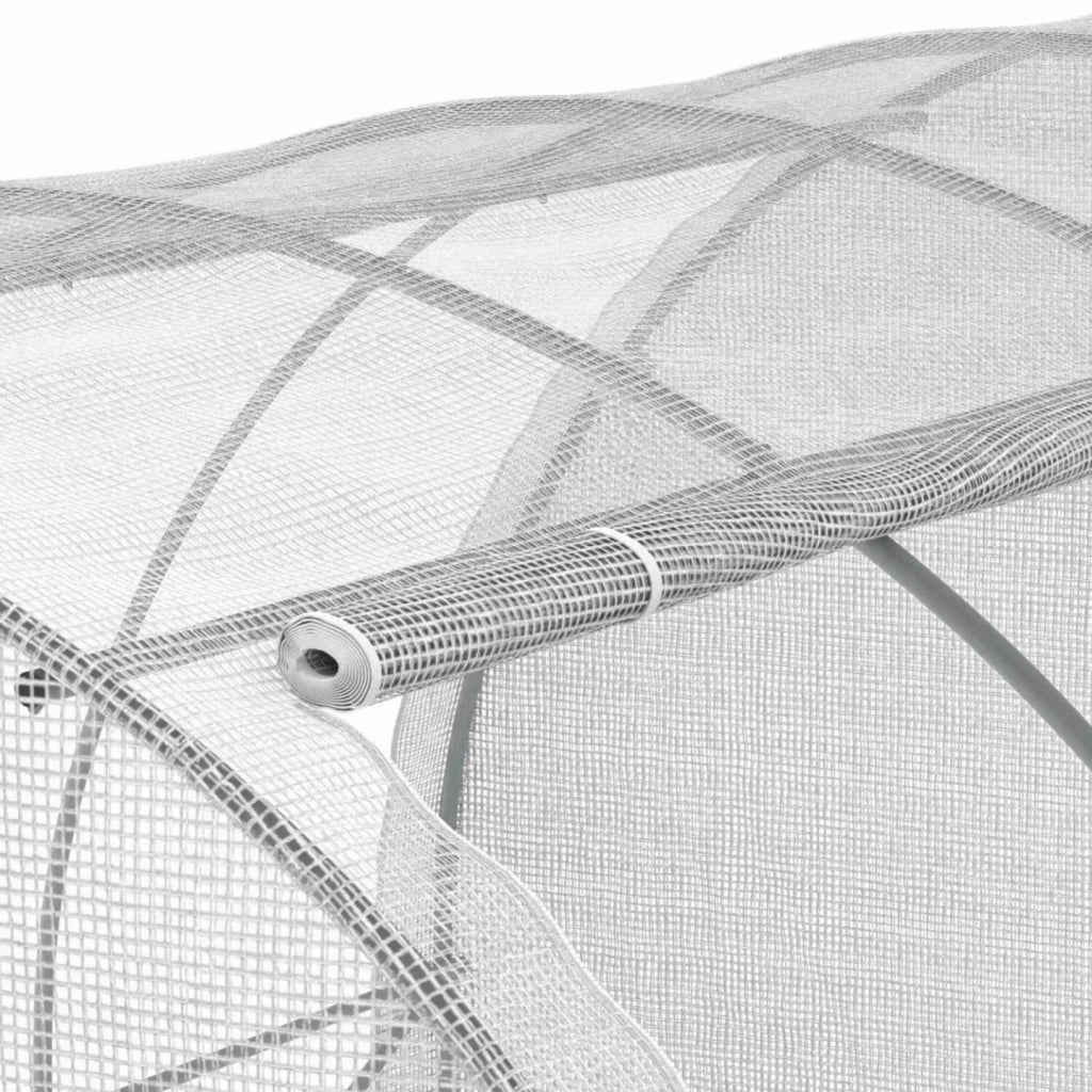 IDMarket - Telone di ricambio per serra da giardino a tunnel da 12 m², 4 x 3 x 2 m, anti-UV, con porta e finestre ZEBRA bianca, per tutte l