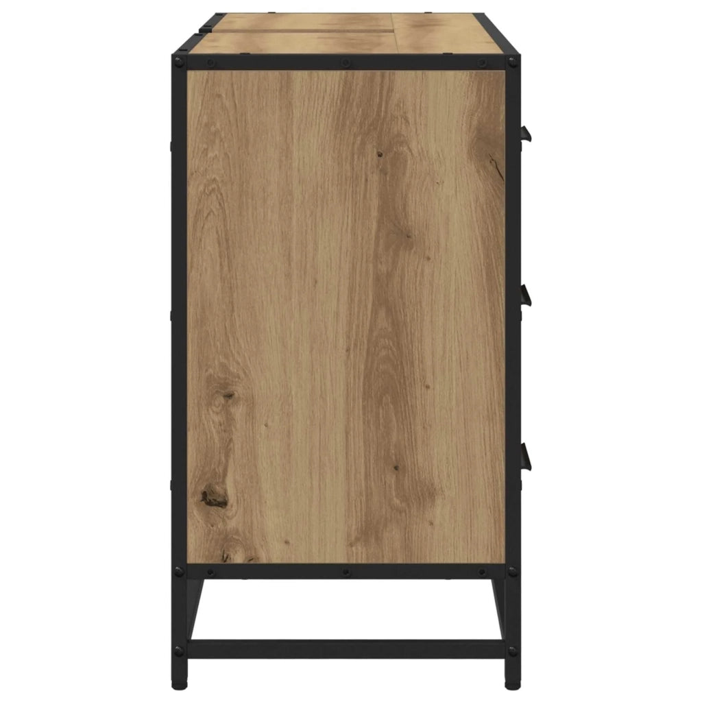Mobile da Bagno con cassetto Rovere artigianale 80 x 33 x 60 cm 883632