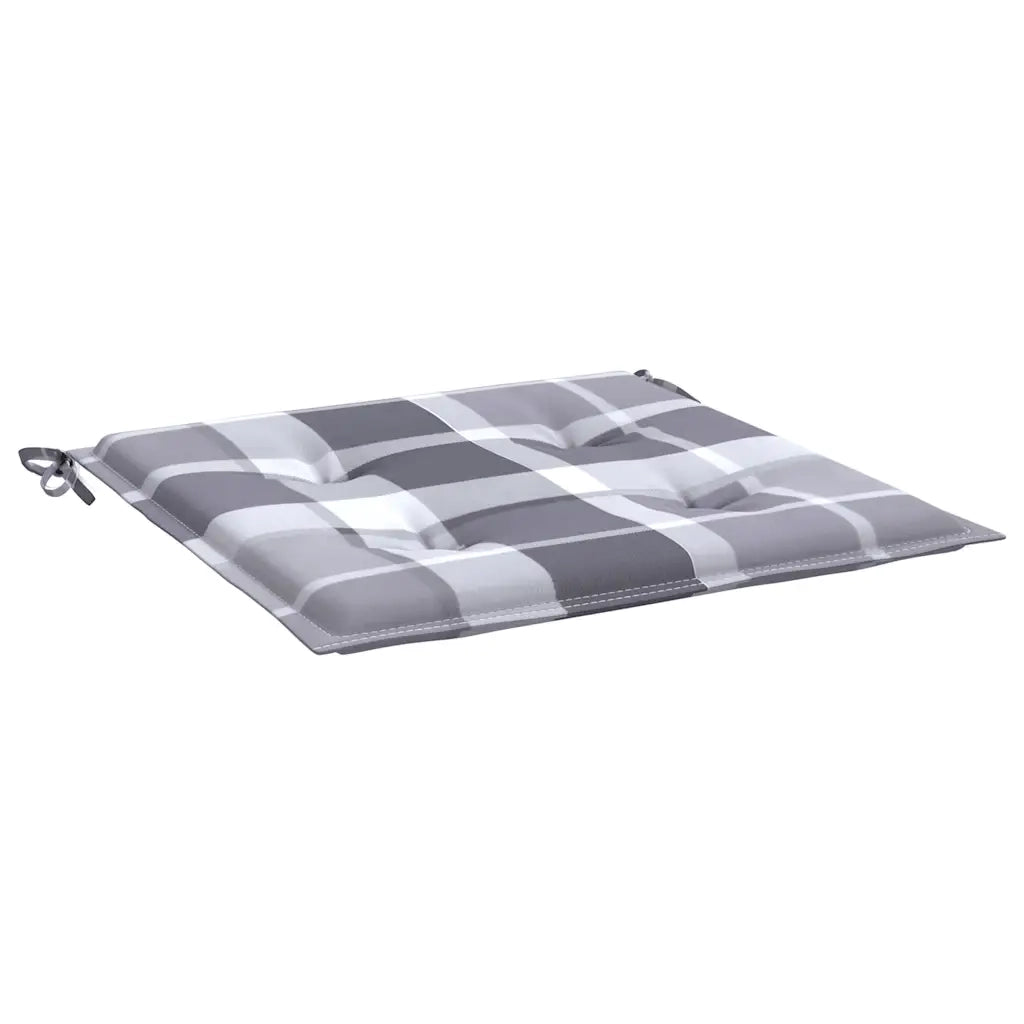 Cuscini per Sedia 6 pz a Quadri Grigi 50x50x4 cm Tessuto Oxford 314073