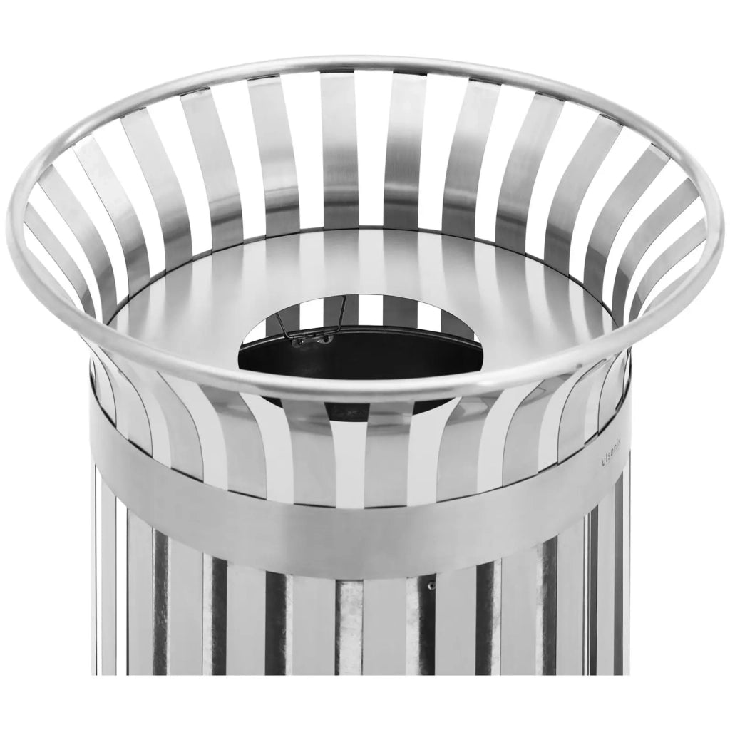 Cestino per esterni 73 x 73 x 85 cm rotondo largo acciaio zincato acciaio inox 14_0009750