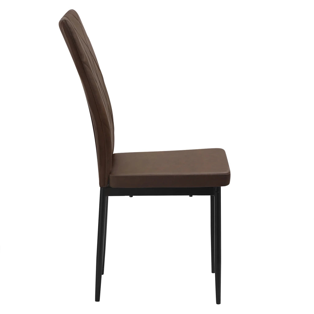 SEDIA da pranzo ergonomica 42 x 94,5 x 59 cm pelle sintetica marrone scuro Set 4 pezzi