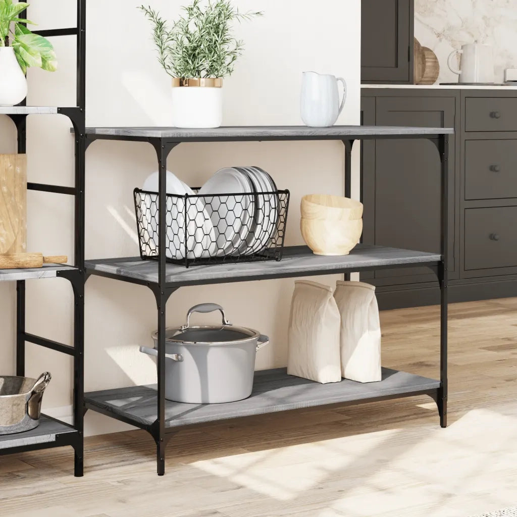 Carrello Cucina Grigio Sonoma 102x50x95 cm in Legno Multistratocod mxl 115178