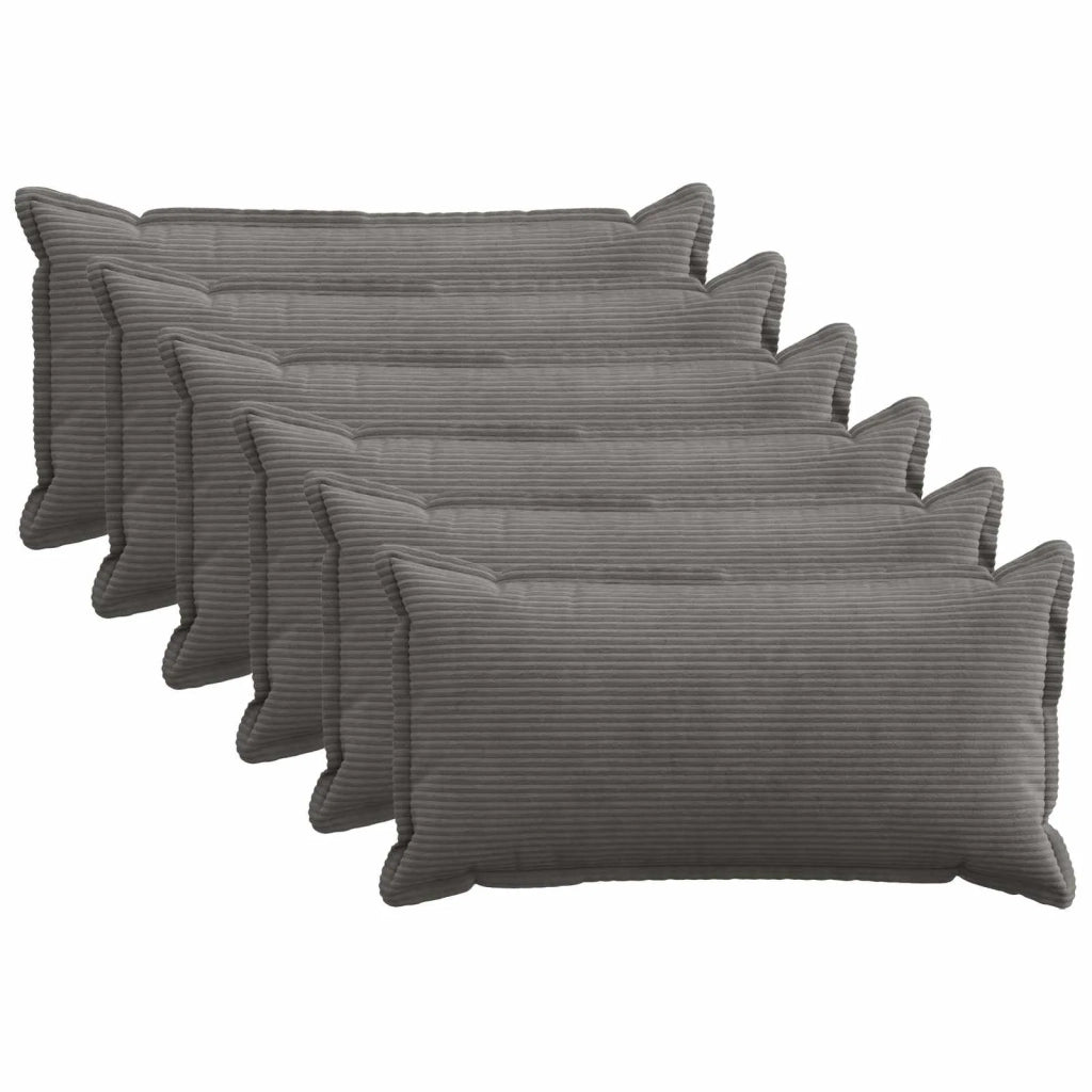Federa 6 pz HOUTEN Grigio Scuro 40 x 70 cm corduroy 917817