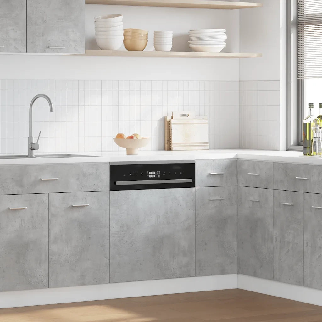 vidaXL Pannello Lavastoviglie “Lyon” Grigio Cemento 45x3x67 cm