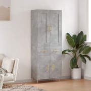Credenza-Buffet-Armadio da cucina Grigio Cemento 69,5x34x180 cm in Legno Multistrato 182264