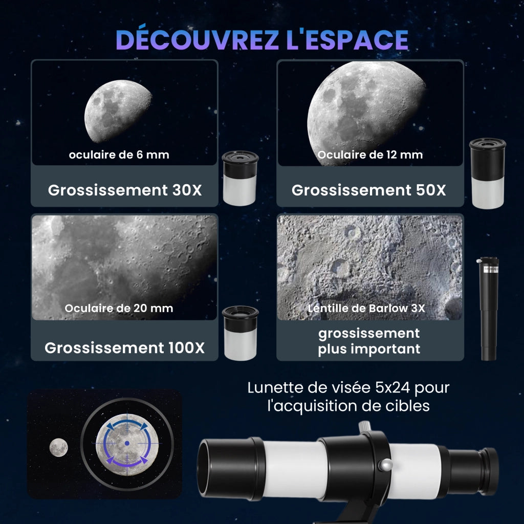 Telescopio Astronomico 70 mm ¨C zephmum ¨C Bianco 76x76x133 cm