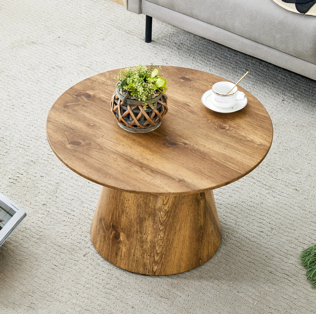 Tavolino rotondo da caffè ? 60 x 35 cm in MDF effetto legno