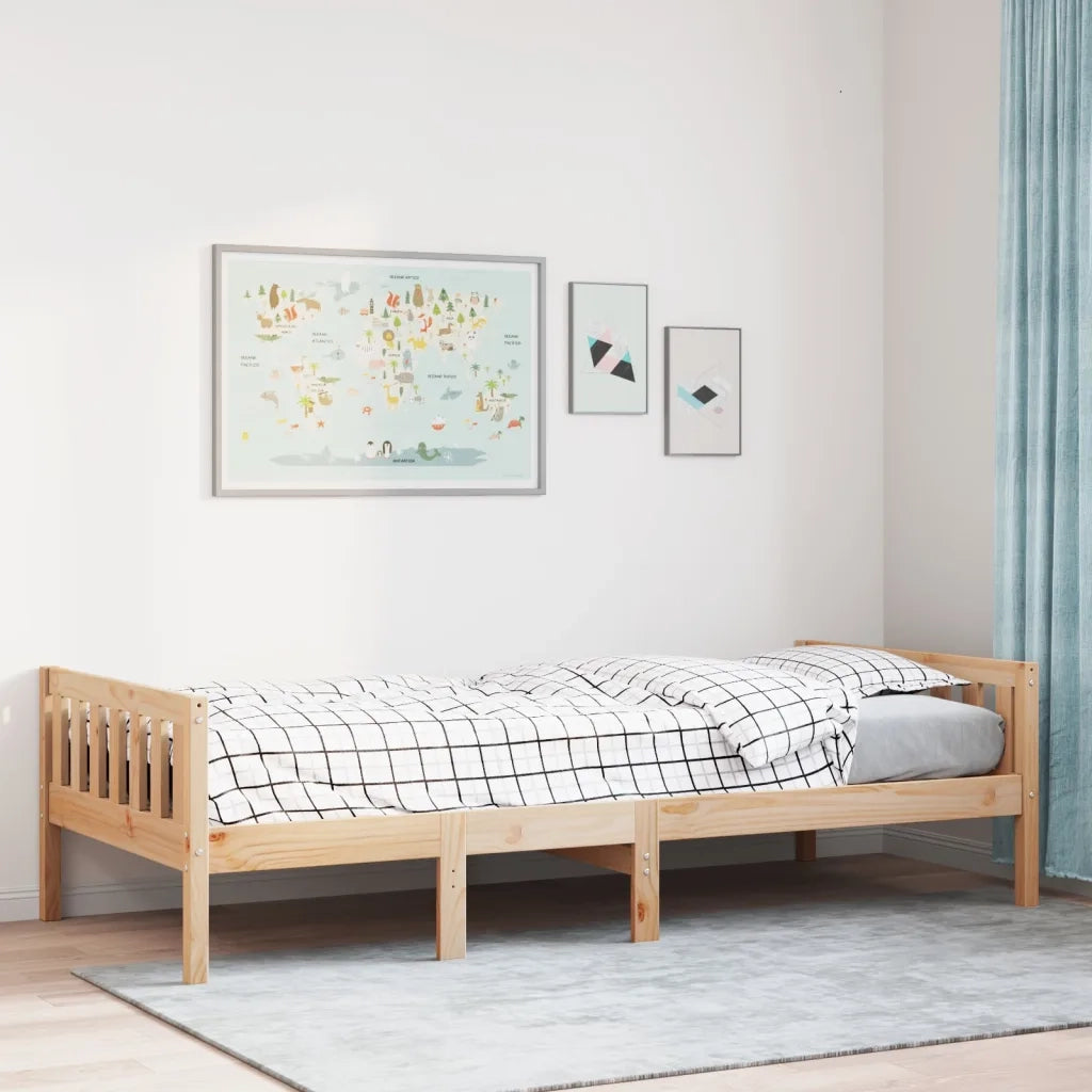 Letto per Bambini senza Materasso-Struttura Letto 80x200 cm Legno Massello Pino