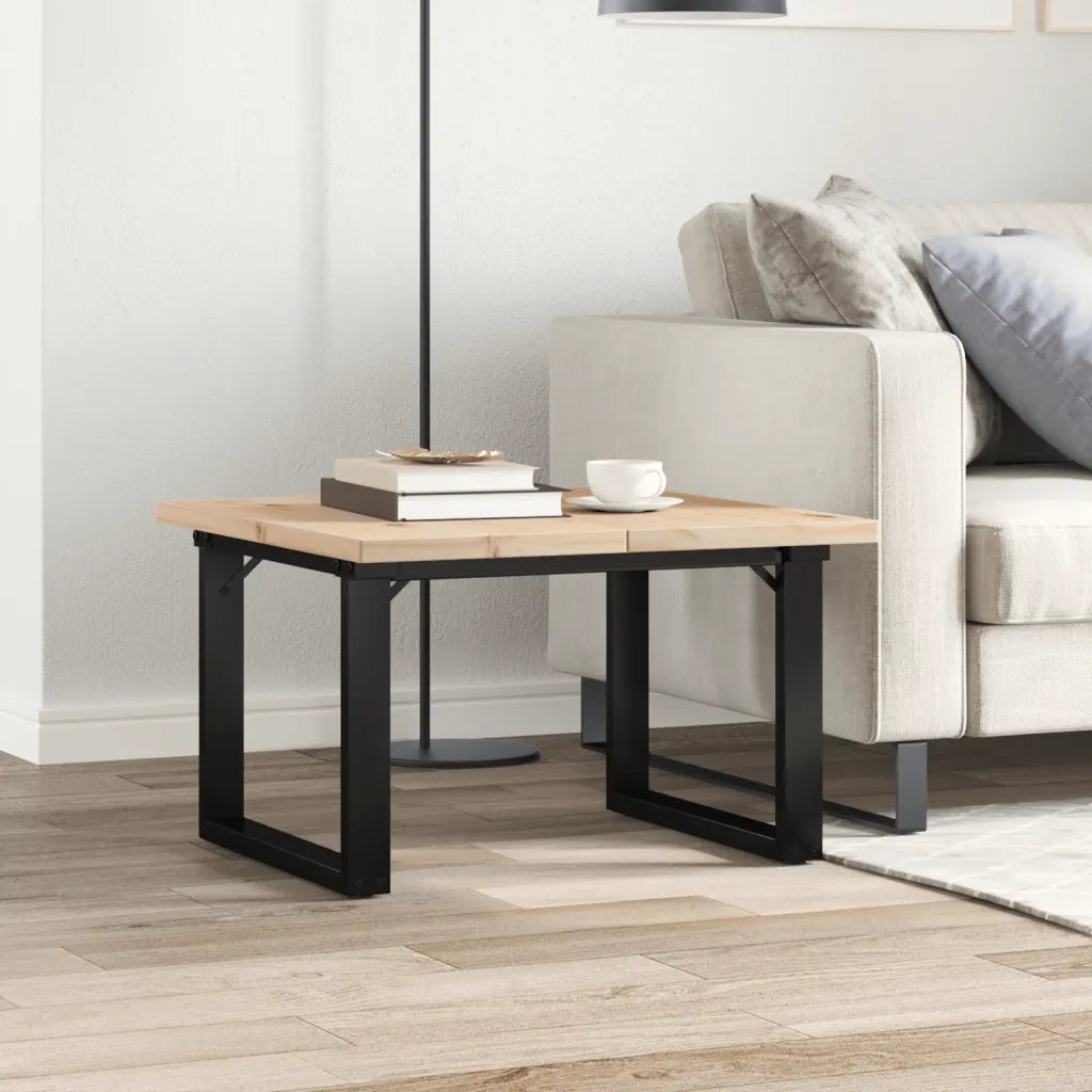 vidaXL Tavolino Salotto Telaio a O 60x60x40,5cm Legno Pino e Acciaio