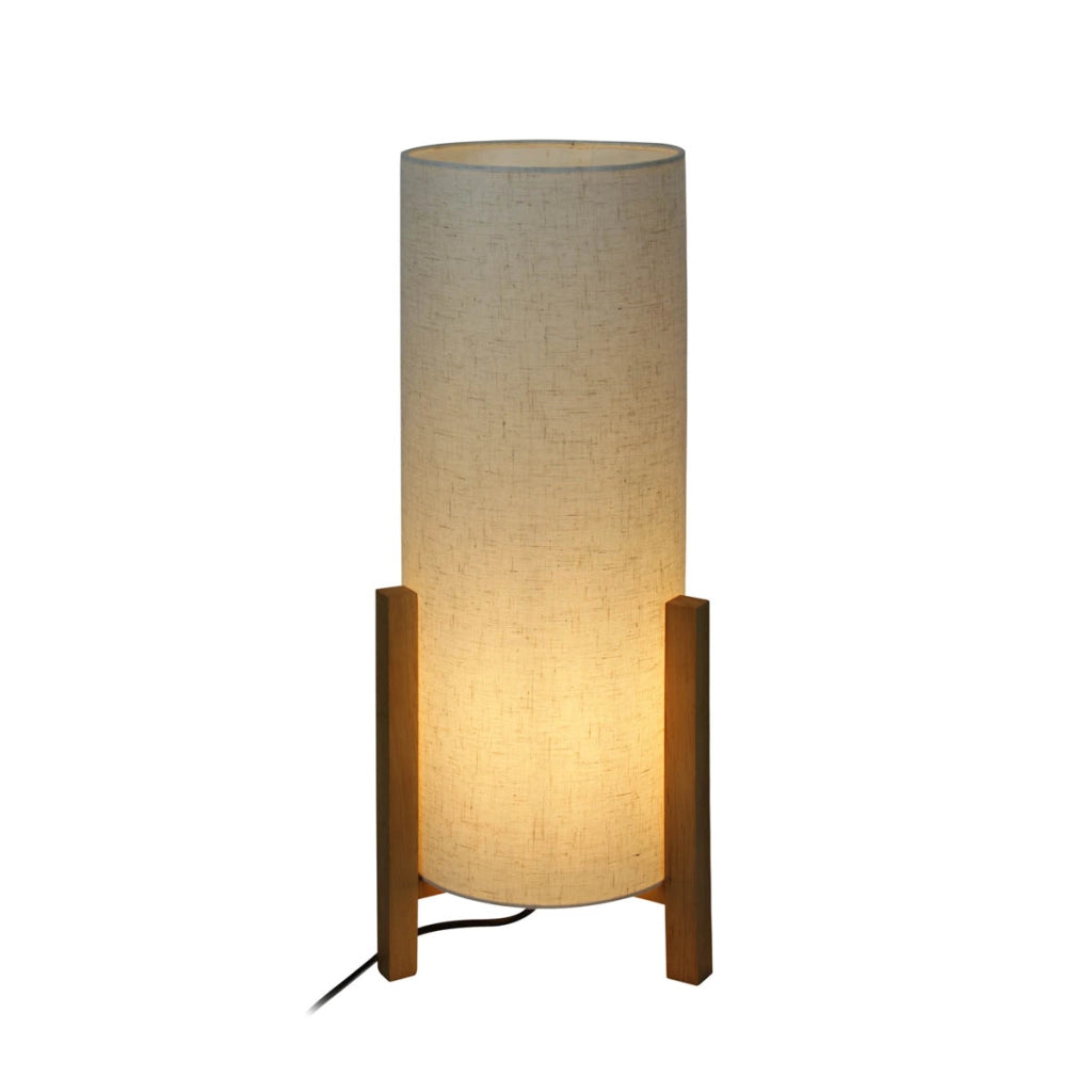Lampada da tavolo scandinava legno chiaro lino E27 Italux