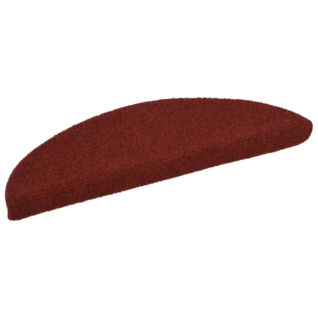 vidaXL Tappetini per scale autoadesivi 20 pz 56x17x3 cm Bordeaux Rosso Semicircolari