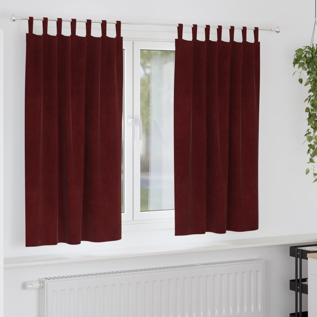Tende oscuranti  con anelli 2 pezzi Vino Rosso Velluto