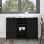 Credenza-Buffet-Armadio da cucina Rovere Nero 100 x 35 x 70 cm