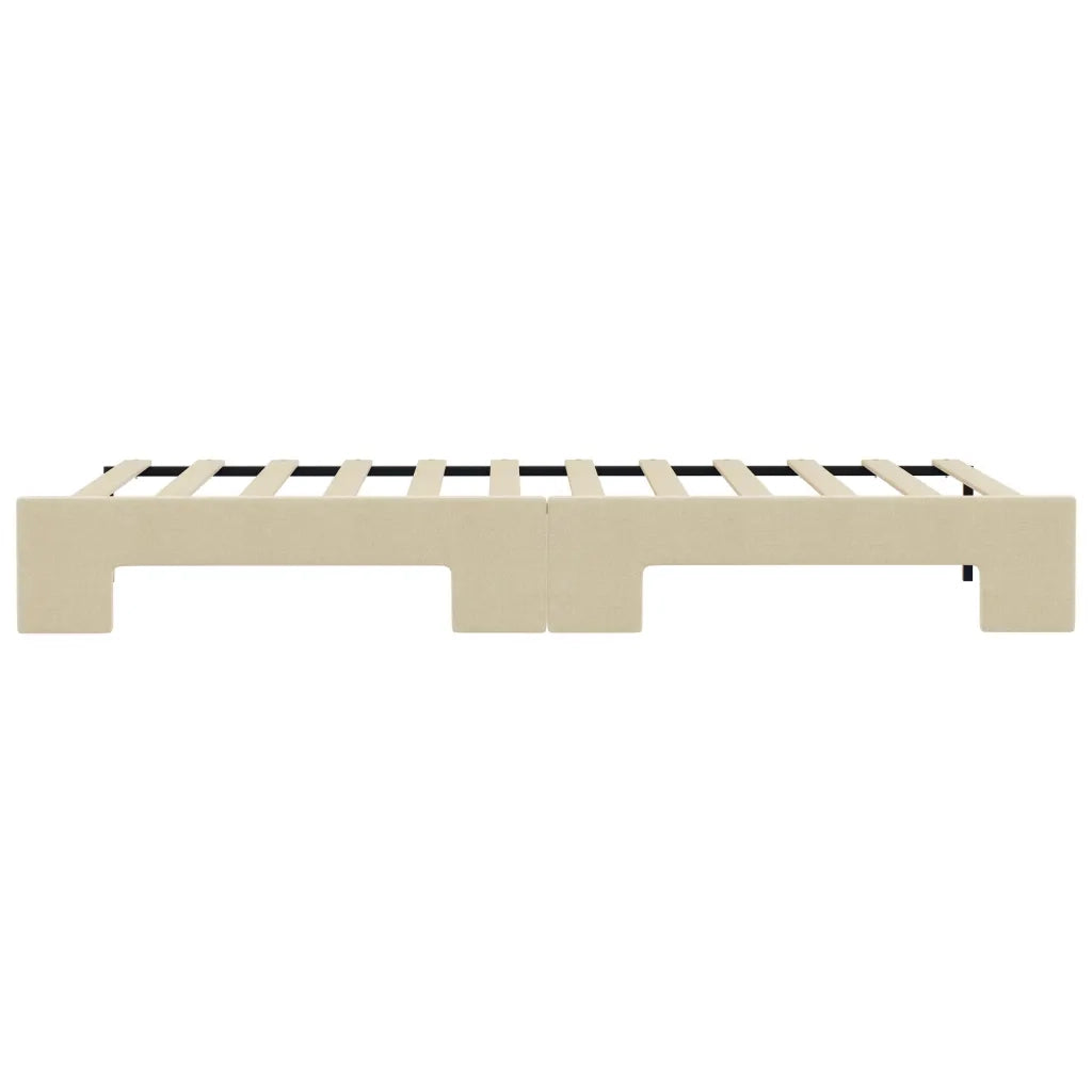 Divano Letto con Letto Estraibile Crema 100x200 cm in Tessuto 3197643