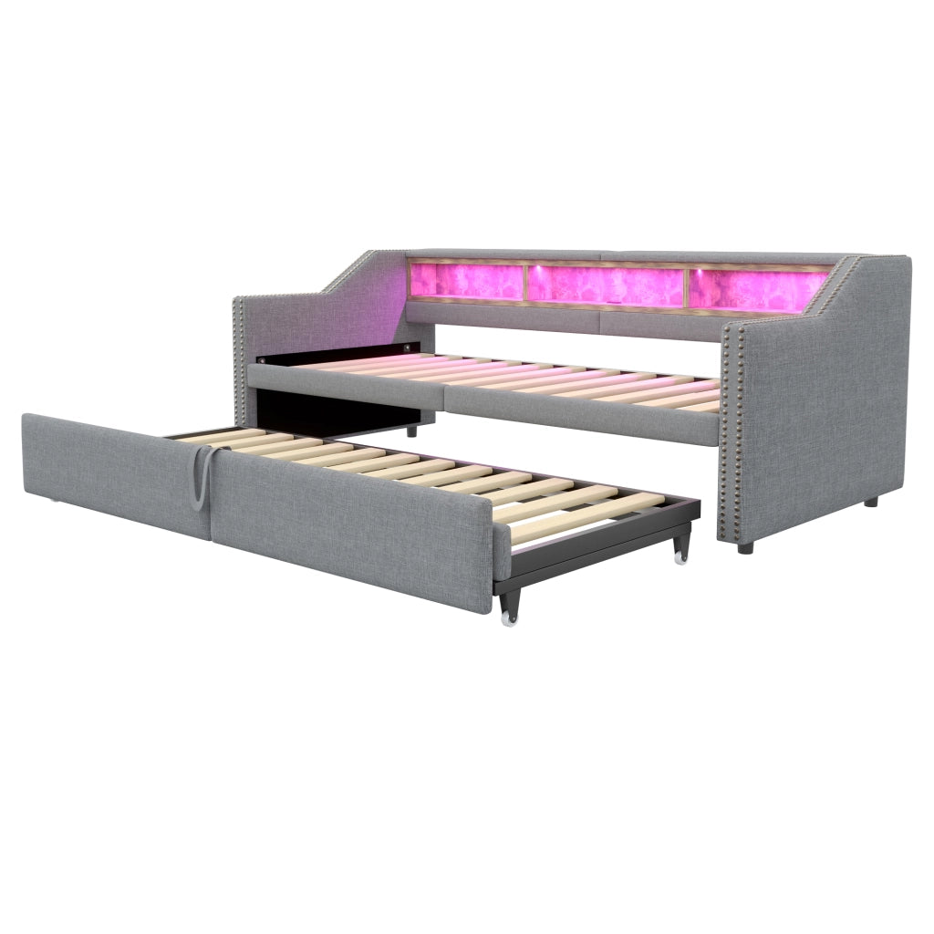 Letto divano estraibile lino 90x200 cm