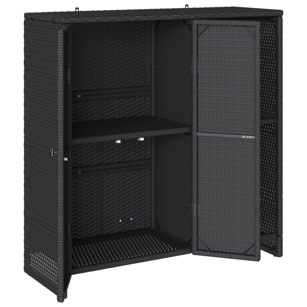 Armadio da Stoccaggio Nero 100x36x102 cm Rattan
