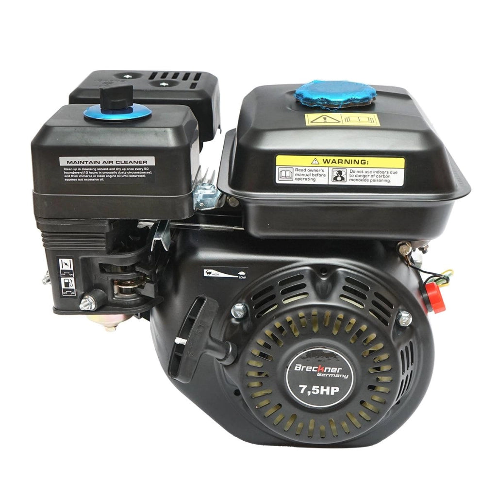 Motore a Scoppio 7,5 CV, Motore a Benzina 4 Tempi 242cc con Albero Ø 20 mm e Puleggia, Avviamento a Strappo Breckner Germany