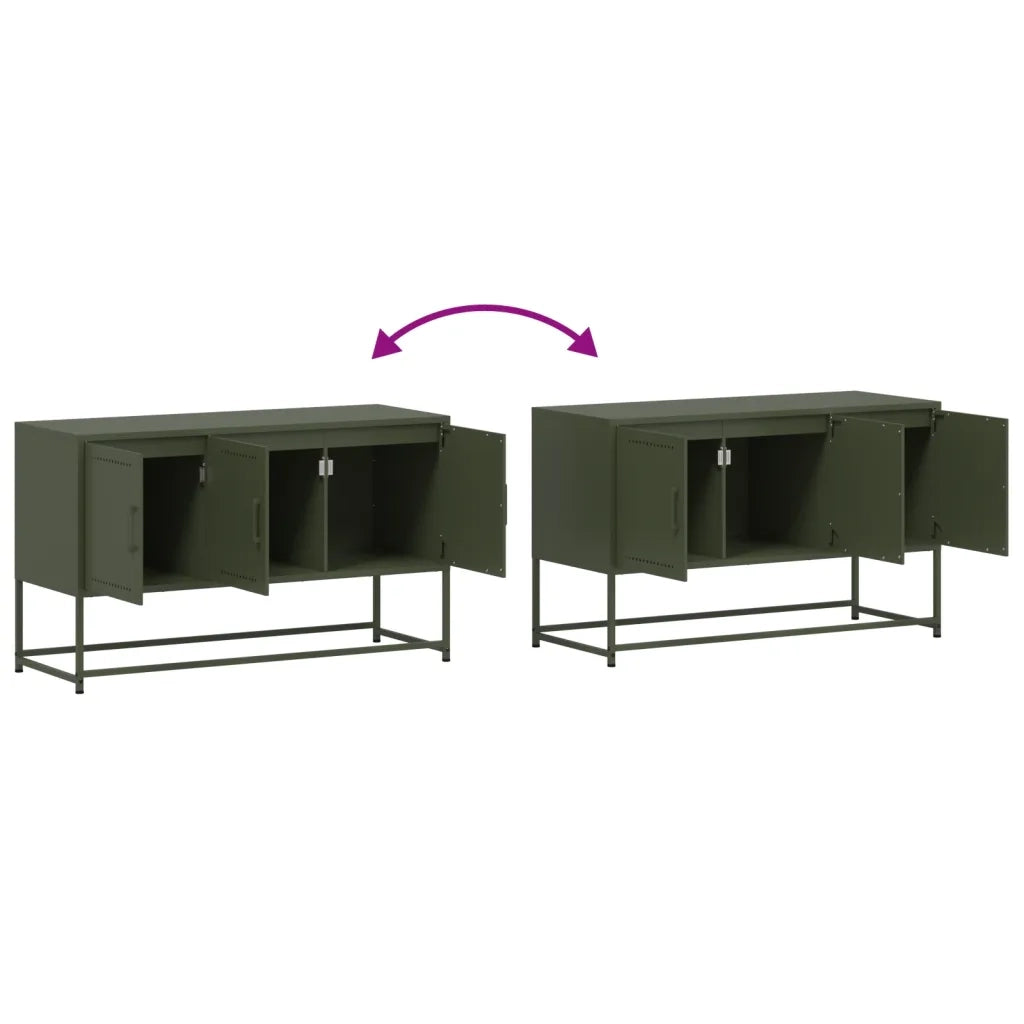 Mobile TV | Armadietto TV | Mobile Porta TV Verde Oliva 100,5x39x60,5 cm in Acciaio