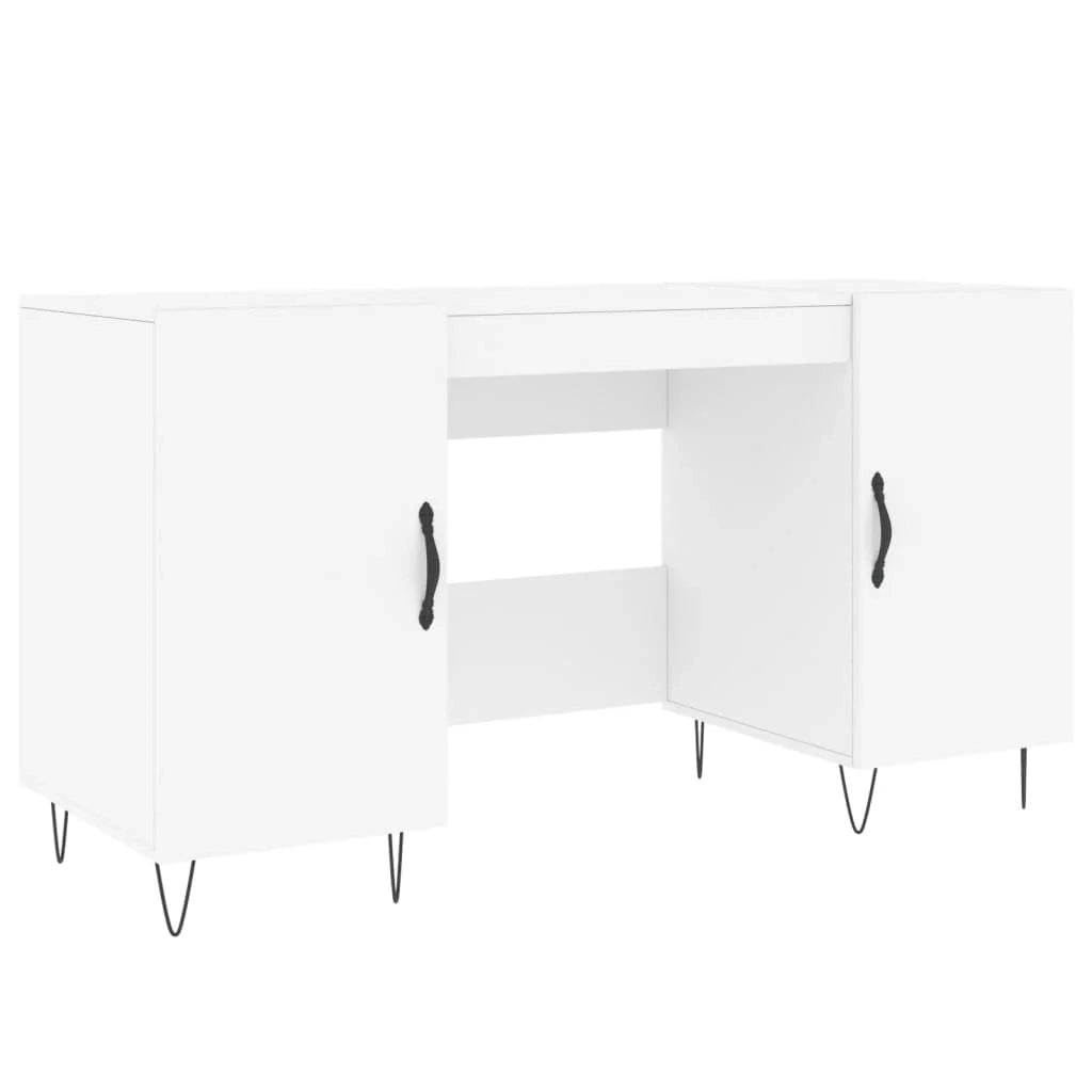 Scrivania tavolo postazione di lavoro mobile per computer studio 140 x 50 x 75 cm legno ingegnerizzato bianco 02_0023518
