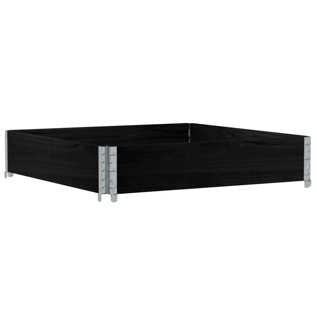 Vassoio per fioriera aiuola rialzata piante fiori terrazza giardino 100 x 100 cm legno massello di pino nero 02_0037246