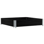Vassoio per fioriera aiuola rialzata piante fiori terrazza giardino 100 x 100 cm legno massello di pino nero 02_0037246