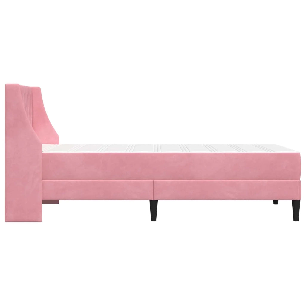 Struttura letto con materasso Rosa 90 x 200 cm Velluto