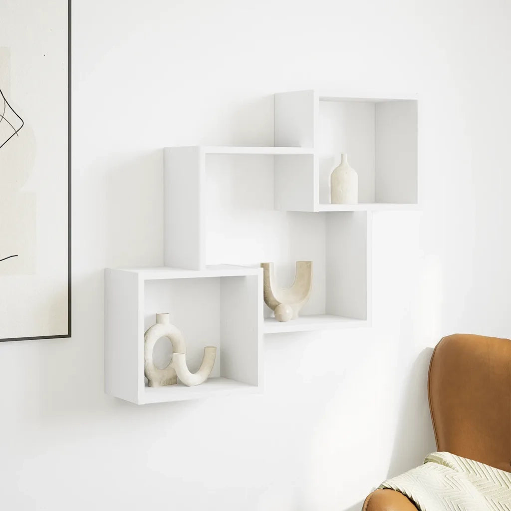 Mobile a Parete 78x18x71 cm Bianco in Legno Multistrato 854805