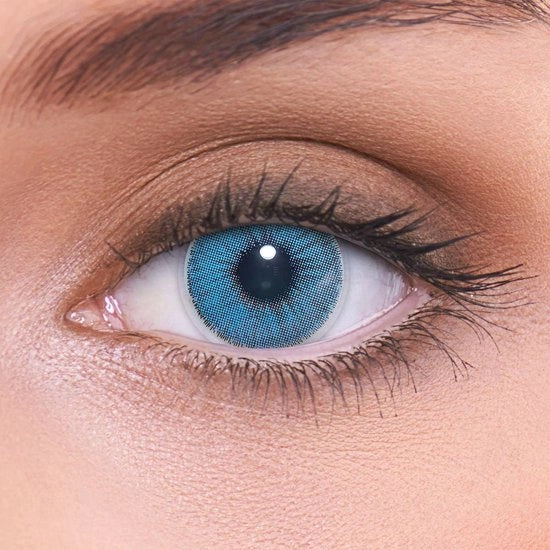 Contattini Blu Naturali Senza Prescrizione - 1 Paio, DIA 14.00, 3 Mesi di Comfort di Indossamento