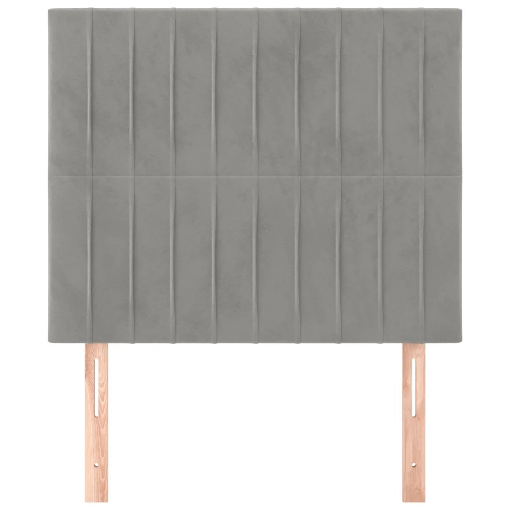 Testiera | Testata Grigio Chiaro 100x5x118/128 cm Velluto