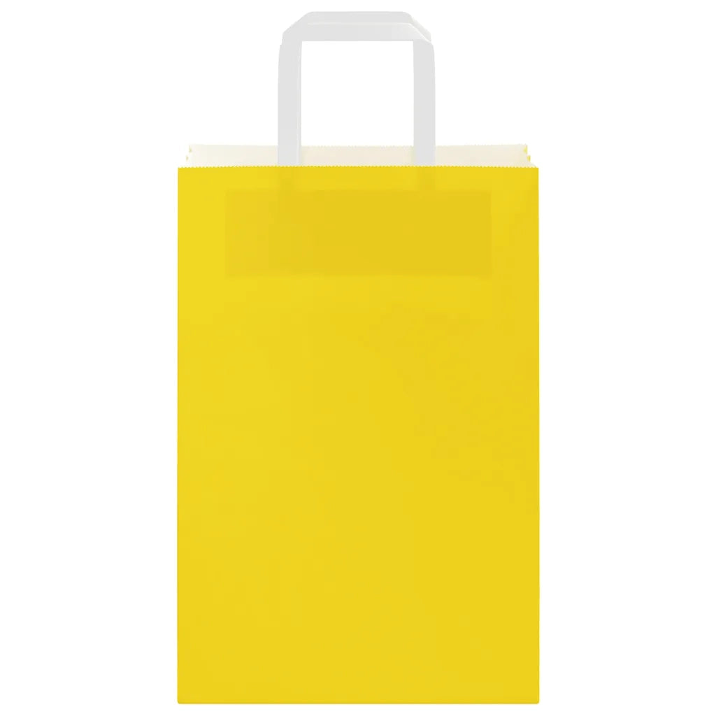 Sacchetti di Carta 250 pz con Manici Gialli 21x11x31 cm 4102008