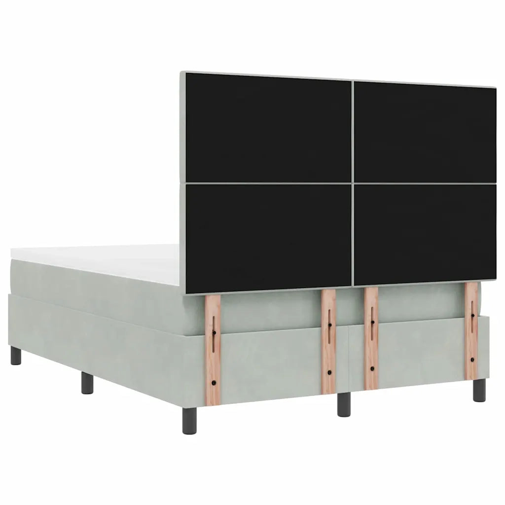 Letto a Sorgente LED Grigio chiaro 140 x 200 cm Velluto 3343316