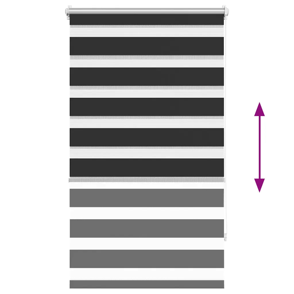 Tenda a rullo zebra-Tenda avvolgibile 70,9x120 cm Tessuto Larghezza 66,7 cm nero