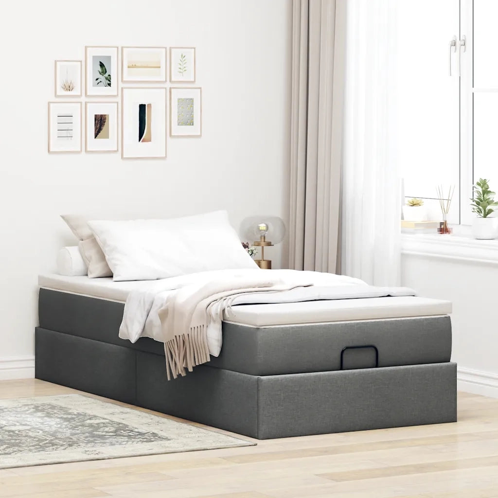 Struttura Letto Pouf con Materasso 100x200 cm in Tessuto