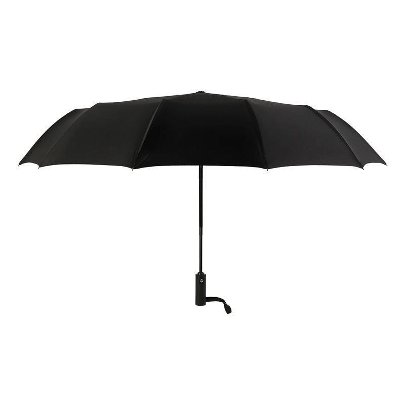 Ombrello Robusto Antivento 3 Pieghe 12 Stecche Teflon 190T 105cm Apertura e Chiusura Automatico Nero Classico