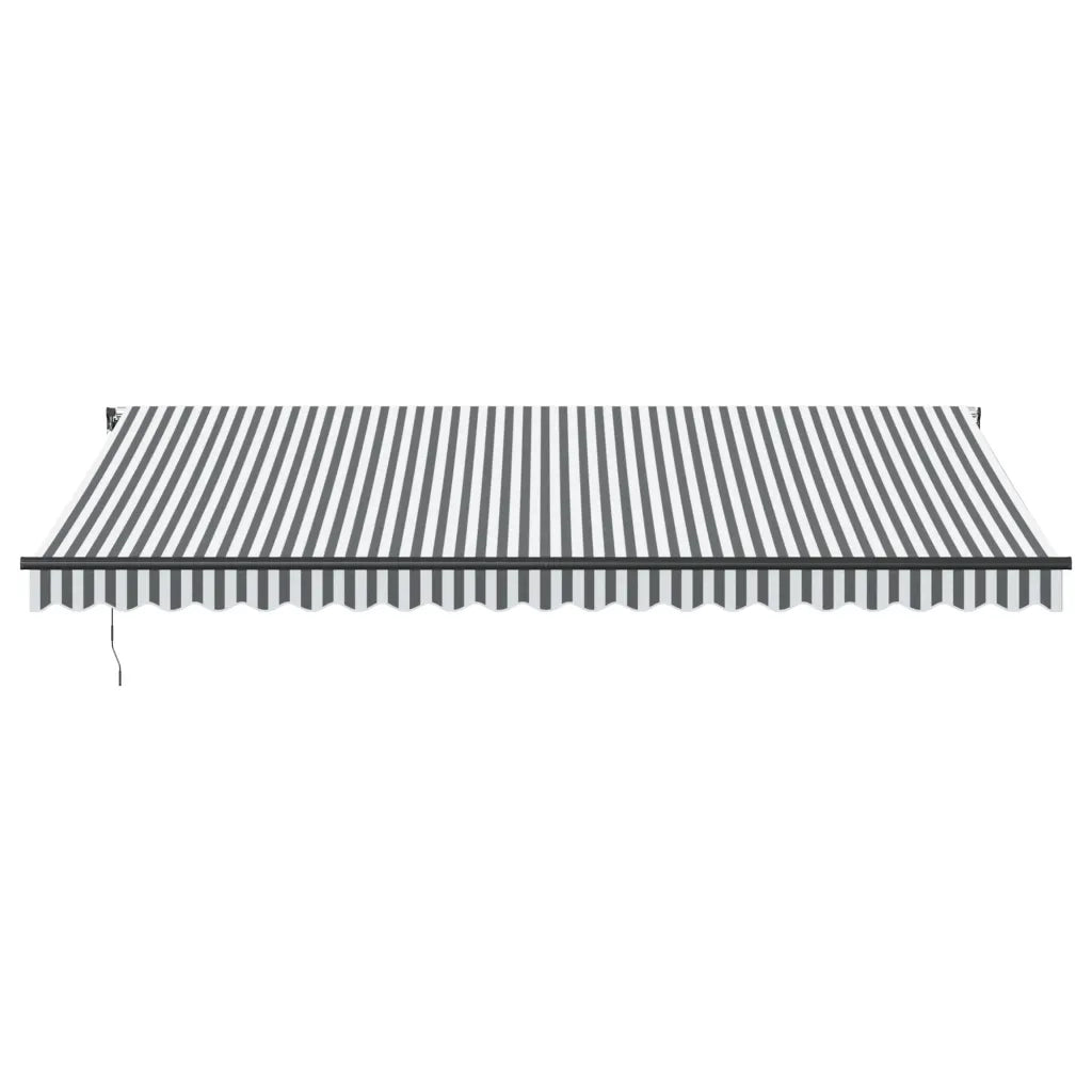 Tenda da Sole Retrattile Manuale Antracite e Bianco 500x350 cm 3215818