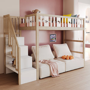 Letto a soppalco bambini - Xylo - 90x200 cm stelle lune legno