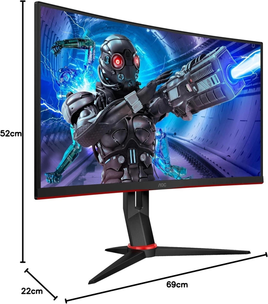 Gaming C27G2ZE - Monitor curvo FHD da 27 pollici, 240 Hz, 0,5 ms, FreeSync Premium (1920 x 1080, HDMI, DisplayPort), nero/rosso