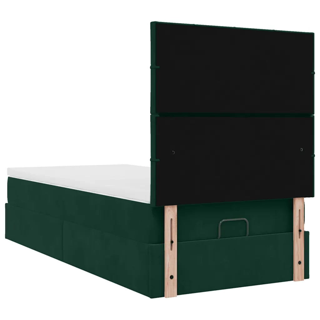 Struttura Letto Pouf con Materassi 80x200 cm Velluto 3314285