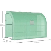 Serra da Giardino con Copertura in Plastica, Resistente ai Raggi UV, 3 Piani, Porte a Rullo, Verde