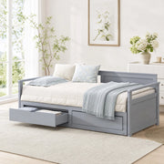 Letto a daybed multifunzionale 90/180 x 190 cm con cassetti e letto estraibile, Grigio