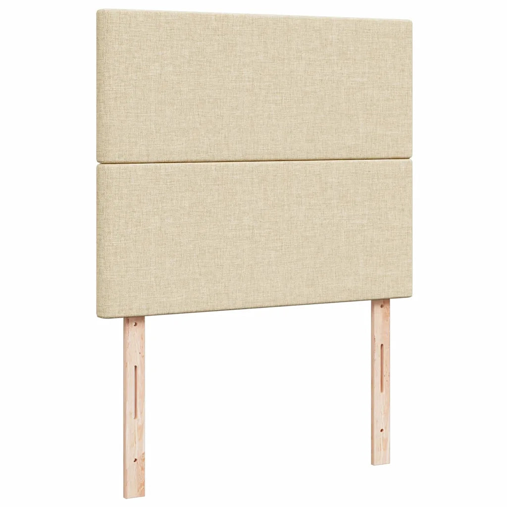 vidaXL Struttura Letto Pouf con Materasso Crema 120x200 cm in Tessuto