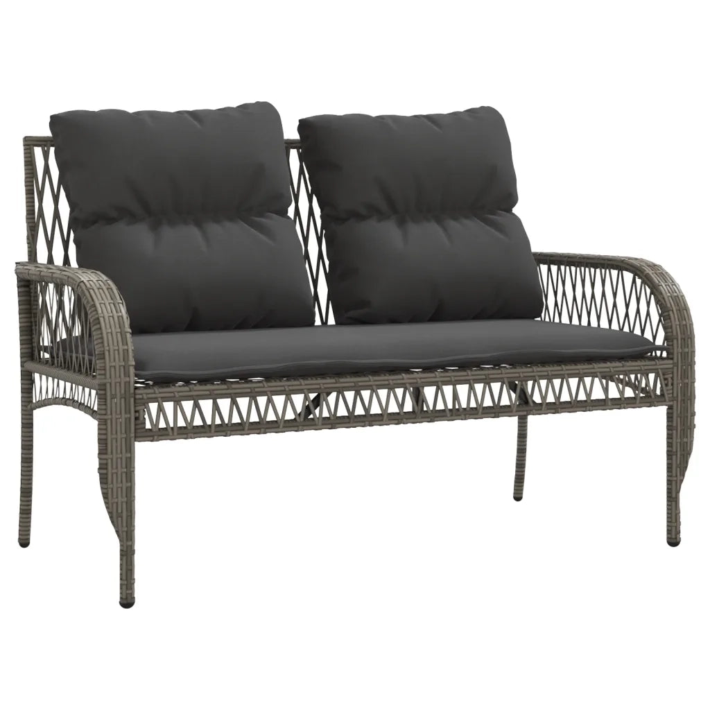 Set Divani da Giardino 4 pz con Cuscini in Polyrattan Grigio 368729