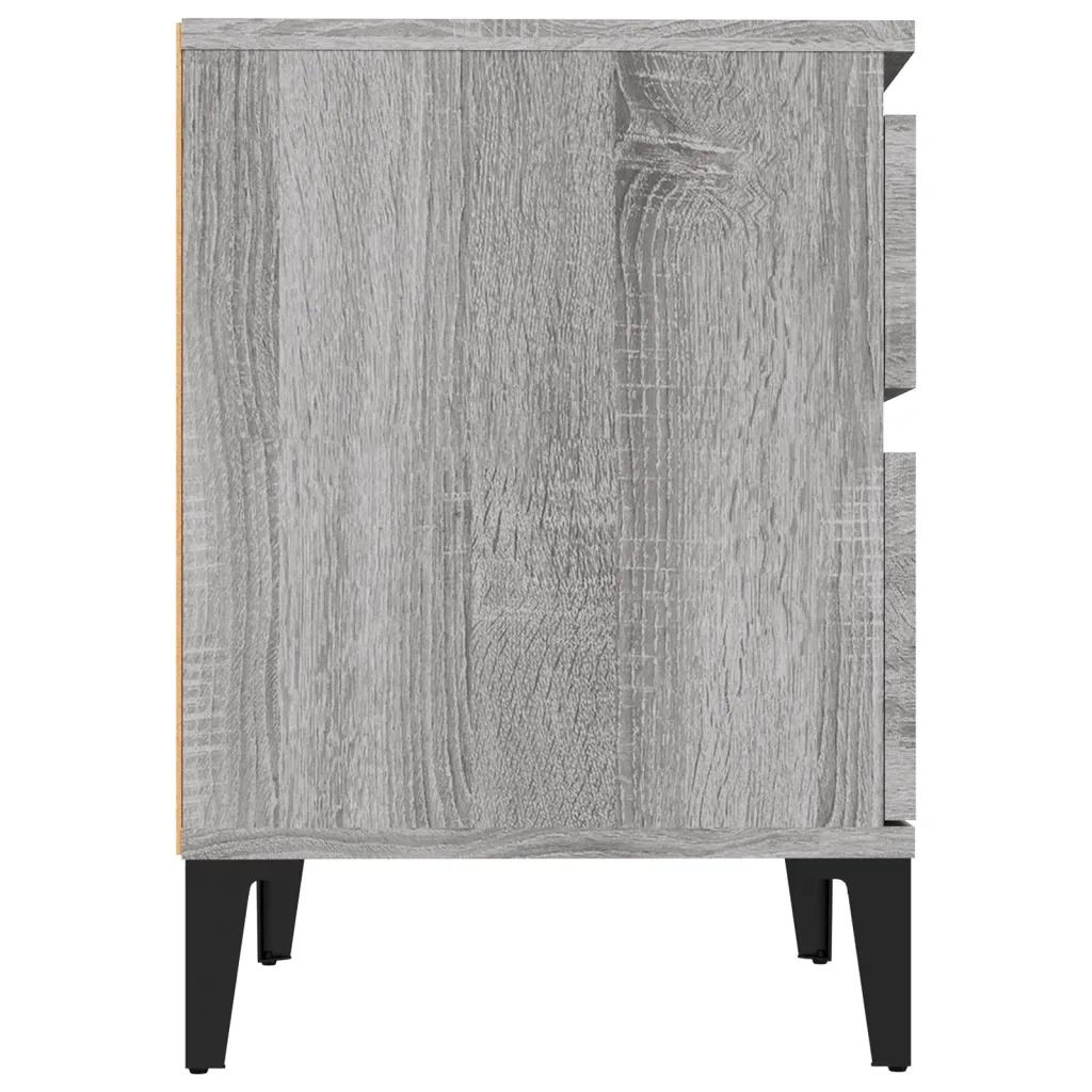 Set di 2 Comodini | Armadio da Notte | Mobiletto da notte Grigio Sonoma 40x35x50 cm