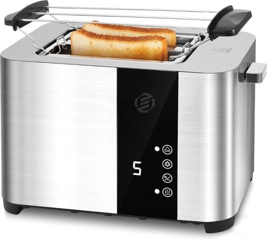 Toaster a 4 slitte con 4 temperature di cottura - Retro Toaster con manopole per tostatura - Croque Monsieur - Toaster con 4 sloti