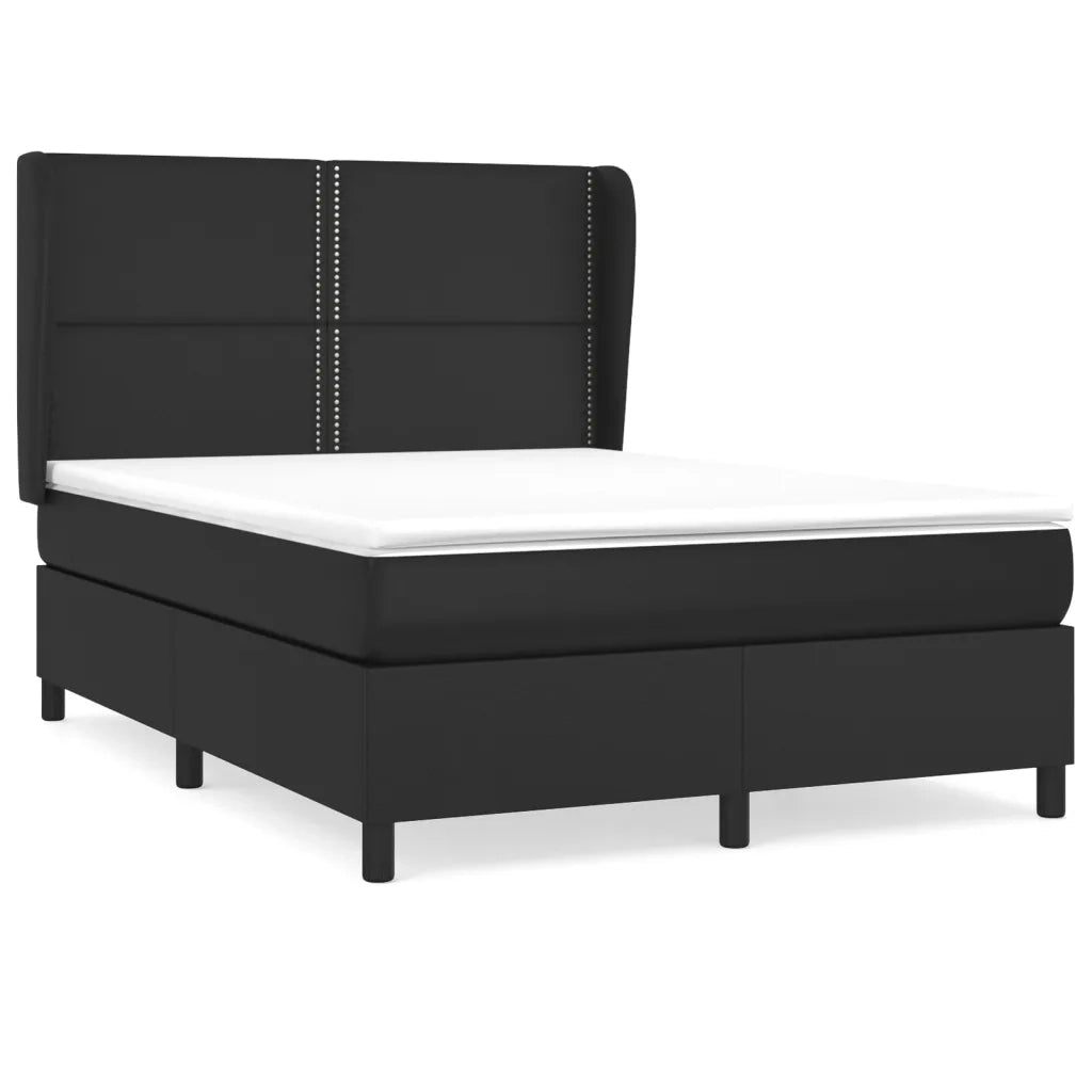 Giroletto a Molle con Materasso Nero 140x190 cm in Similpelle 3128967