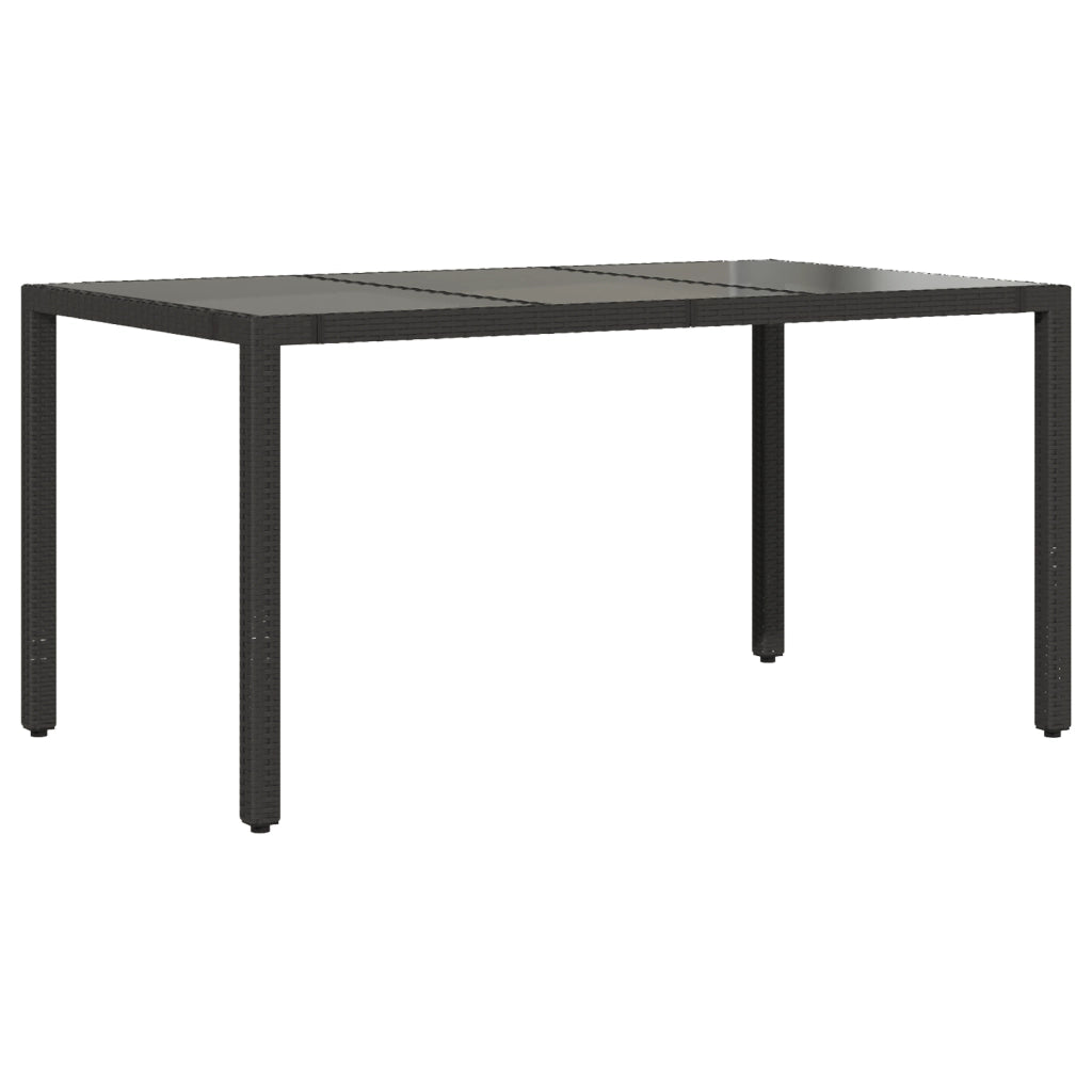 Set pranzo giardino  7 pezzi polyrattan nero