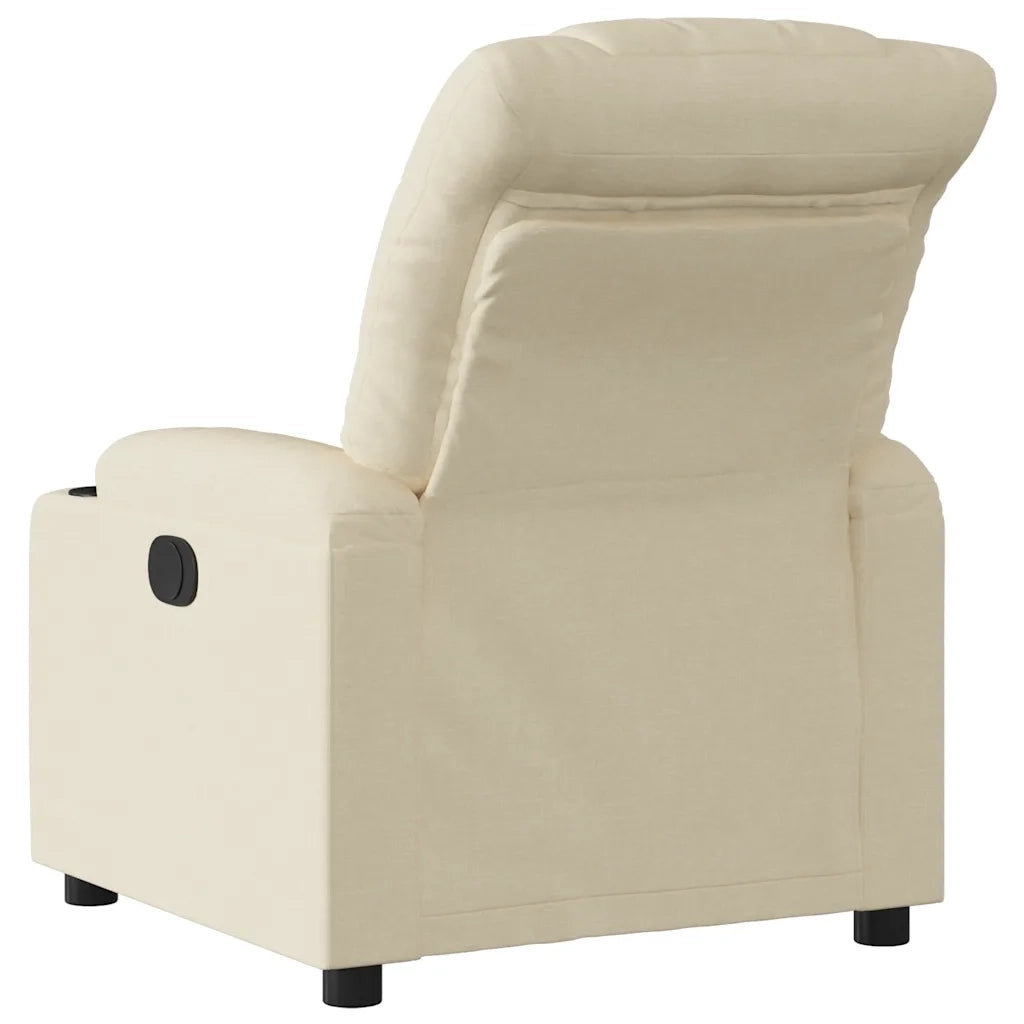 Poltrona | Sedia Relax Reclinabile in Tessuto Crema