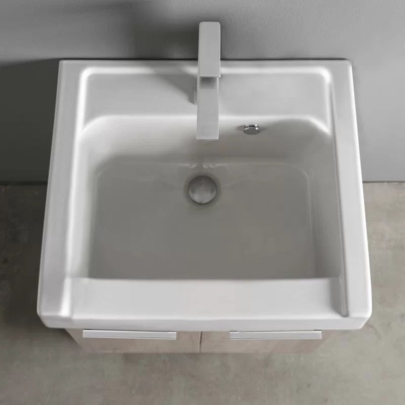 Mobile lavatoio con lavabo in ceramica 1 anta 50x50 classico