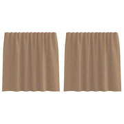 Tende in Voile con Tasche per Aste 2 pz Marrone Chiaro