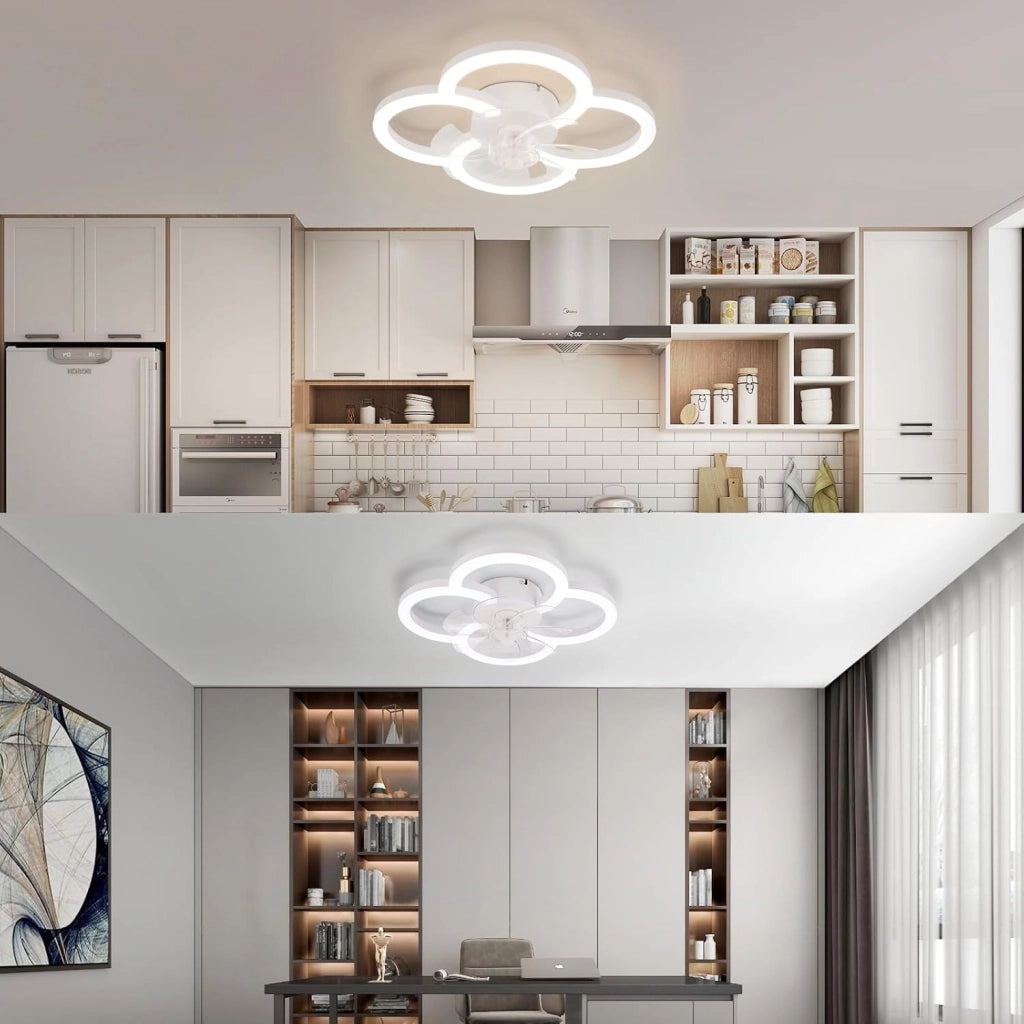 ZMH Ventilatore da soffitto con luce silenzioso a 6 velocità moderno dimmerabile per soggiorno
